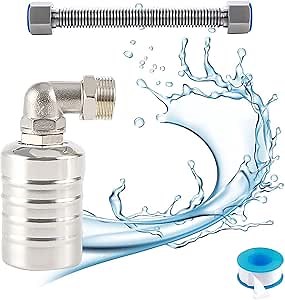 Qivine 3/4 '' Float Valve, 304 Stainless Steel Float Valve for Water Tank, Automatic Water Level Control with Adjustable for Water Tank, Pool, Livestock Troughs
