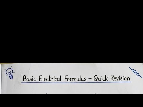 Basic Electrical formulas