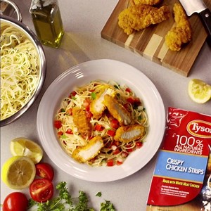 635K views · 1.6K reactions | Crispy Lemon Chicken Pasta. Made ridiculously easy with Tyson Crispy Chicken Strips. | Tyson Brand | Facebook
