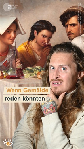 Das ist also Kunst on Instagram: "Okay, wir bekennen uns schuldig. Neujahrvorsätze: Weniger am Handy hängen, weniger Screen Time ... aber erst nach dem nächsten Reel. 👁️ Bei Kunstwerken wird vor allem der Mona Lisa nachgesagt, dass ihre Augen die Betrachter*innen stetig verfolgen sollen. Bei Carl Blochs Gemälde „In einer römischen Osteria“ von 1866 gibt es diesbezüglich keine Zweifel: Alle drei Personen im Vordergrund starren einen regelrecht an … daneben selbst die Katze links unten im Bild. �