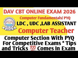DAV CBT Exam 2026 * Preparation LDC * UDC *Assistant* Computer Posts * With PYQ Important Topics