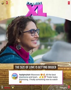 The size of the audience's love for #DoubleXL is getting BIGGER! 😍 The trailer is out; watch now - https://bit.ly/DoubleXL-Trailer The movie is coming to CINEMAS near you on 4th Nov 2022. Huma Qureshi Zaheer Iqbal Mahat Raghavendra #BhushanKumar #KrishanKumar #VipulDShah Ashwin Varde Rajesh Bahl #MudassarAziz Saqib Saleem Satramm Ramani #ShivChanana #MilindJog Kanishk Seth Sohail Sen Jimmy Sheirgill Shikhar Dhawan Niki Walia Kanwaljit Singh Sacchin Shrof Alka Badola Kaushal Dolly Singh T-Series