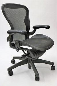 Herman Miller Aeron Chair, Basic, Size B, Black,