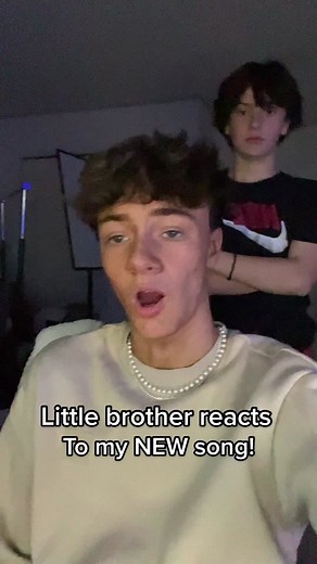 my little brother reacts to my new song! #music #gaming #tikomusic #tiko