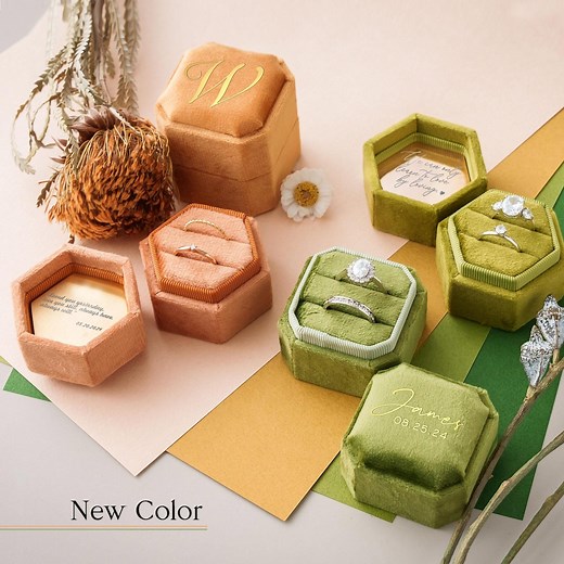 Custom Wedding Ring Box | Monogram Ring Bearer | Personalized Velvet Ring Box | Ring Box for Wedding Ceremony | Engraved Wedding Vows - Etsy