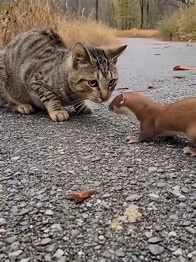 Cat vs Weasel: A Fierce Encounter in Nature