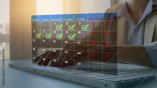 Business calendar and schedule planning concept with task management, reminders and deadlines. Digital productivity system for organizing meetings, projects and daily workflow.