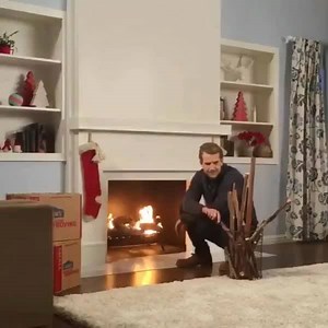 Short on floor space? Use kindling and twine to create a wall Christmas tree. Unwrap more #DIY decorating ideas here: http://sm.lowes.com/2p2cjR #Hypermade | Lowe's Home Improvement