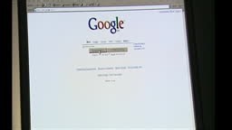 Interior close up shots of Google website on a computer screen on...