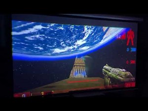 Unreal Tournament running on 110” HD CRT projector via RGB