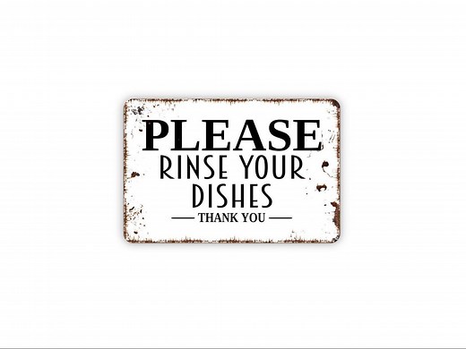 Please Rinse Your Dishes Thank You Sign | Kitchen Sign | Rustic Farmhouse Wall Decor | Metal Sign or Canvas | Dishwashing Reminder - Etsy