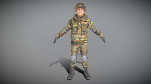 Soldier in Bundeswehr military uniform 11 - Buy Royalty Free 3D model by deep3dstudio