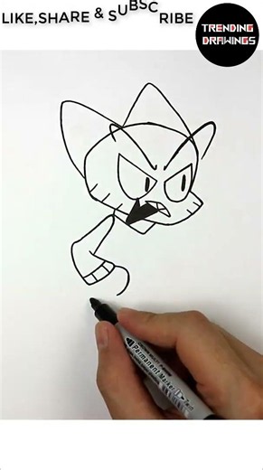 How To Draw FNF MOD- Gumball - Easy Step by Step #drawing #fnf #fnfmod #howtodraw