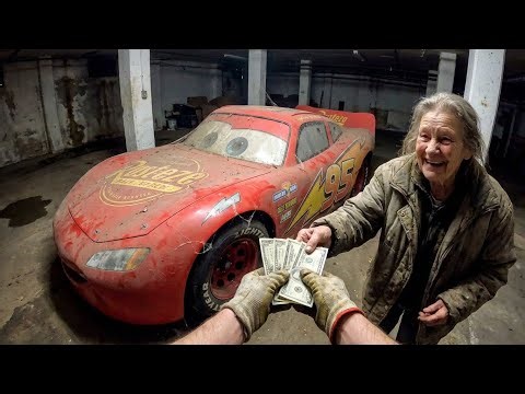 POV ASMR Car Restoration | 2006 Lightning McQueen Found in Flooded Warehouse Basement for $1,200