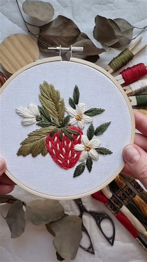 Cute and yummy Strawberry patterns🍓 Perfect for your next summer project! #embroidery #tutorial #diy