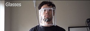 A face shield using plastic wrap @connoryamada