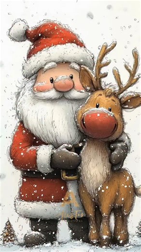 Austin Animations I AI Art I AI Animations on Instagram: "Sunday never looked so good 🎄✨ Santa and Rudolph are giving full Sunday energy today — cosy, festive, and exactly the vibe we all need. There’s just something about a chilled Sunday with Santa and Rudolph that hits different. If your Sunday needs a spark of Christmas magic, this is it ❤️✨ #christmasvibes #santaclaus #rudolph #festiveart #cozysunday #holidaymagic #digitalcreator #christmasdaily #festivecontent #winterwonderland #christmas
