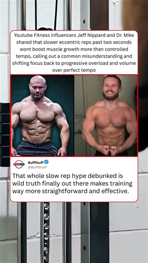 Youtube Fitness influencers Jeff Nippard and Dr. Mike shared that slower eccentric reps past two