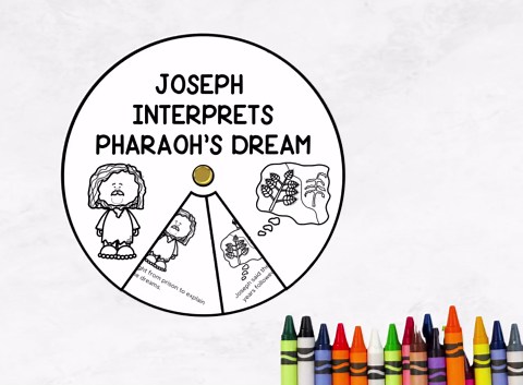 Joseph Interprets Pharaoh's Dream, Printable Bible Coloring Wheel, VBS Sunday School Craft, Life of Joseph Bible Lesson Spinning Wheel - Etsy