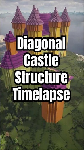 Building A Diagonal Castle Pt 2: Timelapse #minecraft #minecraftbuilding #tutorial #minecraftcastle
