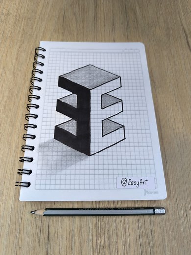 1.7M views · 24K reactions | Dibujos 3D  Como Dibujar la Letra E en 3D en Cubo Facil paso a paso - Arte Tutorial #dibujos #3d #arte #dibujar #dibujosfaciles | Easy Art | Facebook