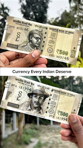 Netaji & Bhagat Singh on Indian 500 Rupee Note 🇮🇳 #artshorts