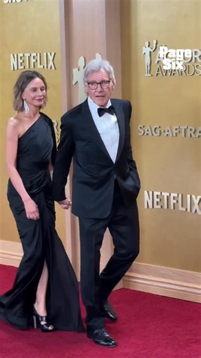 Harrison Ford and wife Calista Flockhart share a cute moment on the Actor Awards red carpet ahead of his Life Achievement Award 🥹 | Page Six