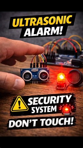 Ultrasonic Alarm System🥶#shorts #youtubeshorts