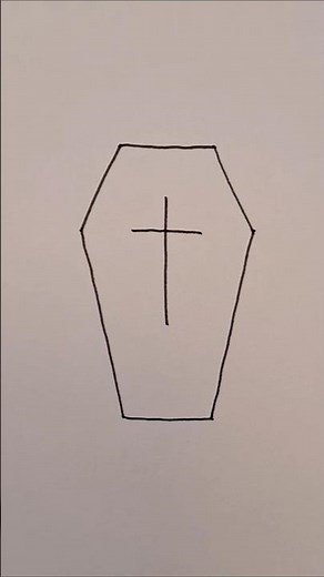How to Draw a Halloween Coffin – Easy Step by Step | Sarg zeichnen | Comment un cercueil