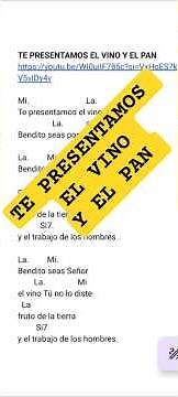 Te presentamos el vino y el Pan. Letra y acordes