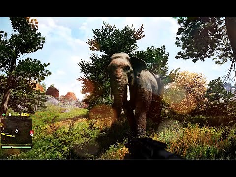 FAR CRY 4 Gameplay : Animal Wildlife ( Elephant Ride + Hunting )