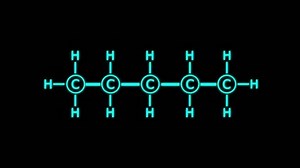 Glowing neon aromatic molecular butane of organic chemistry.chemistry symbol of butane icon neon animation.