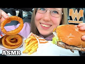 ASMR WHATABURGER CHEESEBURGER MUKBANG (No Talking) EATING SOUNDS