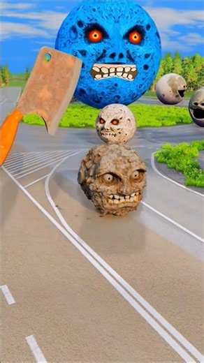 Big & Small Moon Colorful Cars vs Giant Hand slap #8 - BeamNG.Drive