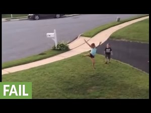 Little boy attempts cartwheels, fails miserably