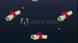 graduation celebration animation with diplomas Stock Video