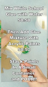 Would you let your little ones pour paint?? #shamrockcraft #pourpainting #paintingwithkids #paintingideasforkids | Construction Paper Crafts for Kids