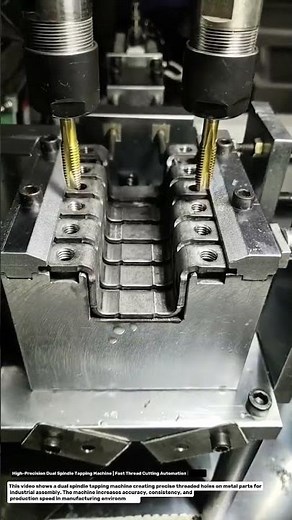 High-Precision Dual Spindle Tapping Machine | Fast Thread Cutting Automation Process.