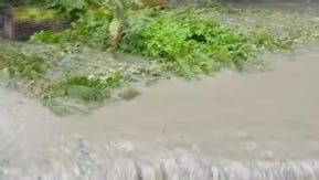 River flooding causes damage in Chase Park, Stowe, Vermont