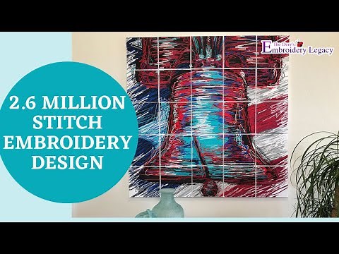 HUGE 2.6 Million Stitch Embroidery Design on Canvas - Liberty Bell Tile Scene Assembly