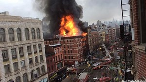 New York City fire, building collapse injure 2 critically