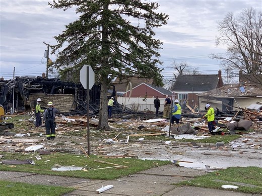 Detroit-area house explodes, killing a woman and blasting a man to the front yard