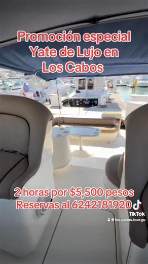 Disfruta de Los Cabos y sus Hermosas vistas abordo de nuestro Sea Ray de 36 pies Vive la mejor experiencia con amigos y familia acompañados de nuestra tripulación certificada Incluye Equipos de snorkel Tapete flotante Paddle board Música Bluetooth Hielera Aire Acondicionado Sala interior y exterior Camastros al frente Capitán y marinero a sus servicios Reservas al 6242181920 | Los Cabos Tour Guide
