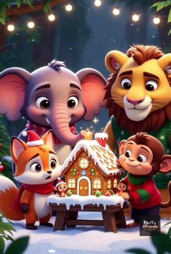 They spent all day building the gingerbread house… and Milo spent 10 seconds destroying it 😅🍬🎄 #fluffyandfriends #christmasfun #gingerbreadhouse #kidsbooks #foryoupage❤️❤️