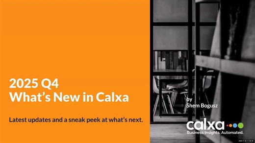 What's New in Calxa 2025 Q4