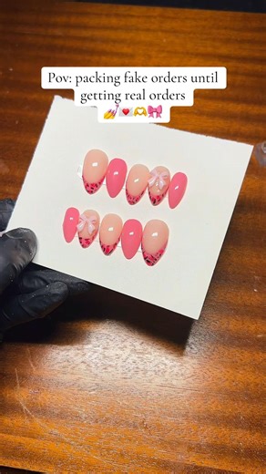 Day 7 of packing fake orders until getting real order💅💌🎀#nailtech#packingfakeorderorder#asmrorder