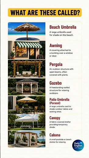 Stop Calling Everything a Tent! ❌ Pergola, Gazebo, Canopy or Cabana? #englishwords