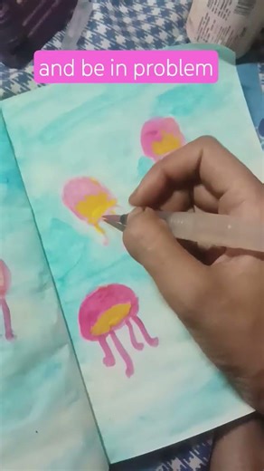 how to paint a messy unflattering 🪼 jellyfish#youtubeshorts