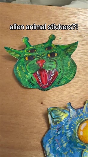 Cute Alien Cat Stickers for Your Collection