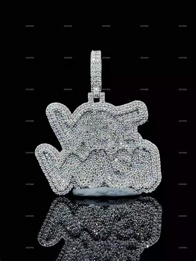 Custom Moissanite Letter Pendant, Hip Hop Silver Jewelry - Etsy